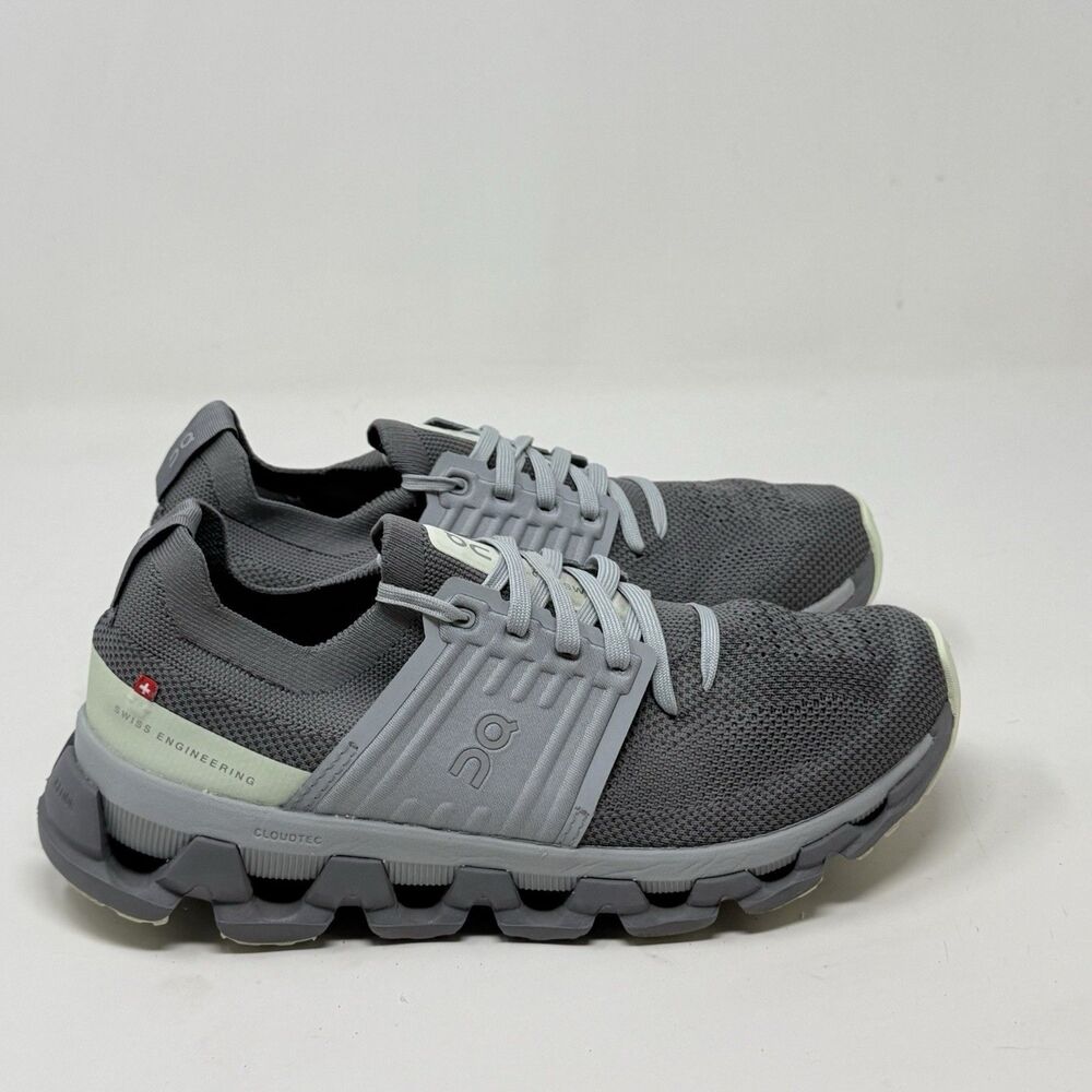 On Cloudswift 3 Running Shoes Sneakers Womens 7 Gray Green Knit Lightweight